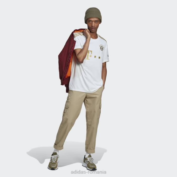 Adidas tricou deplasare fc bayern 21/22 alb bărbați alb/aur de fotbal închis 2JBN925
