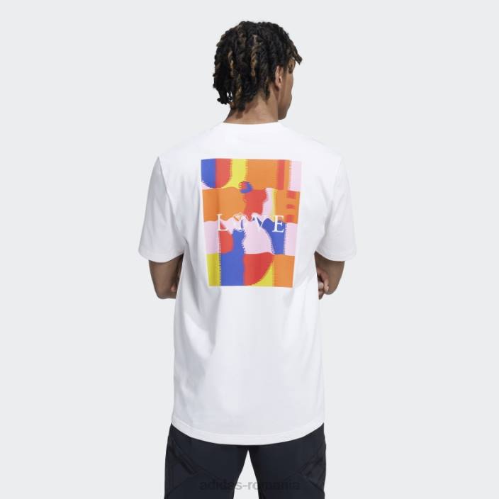 Adidas tricou din bumbac, stil de viață, alb bărbați alb 2JBN14413