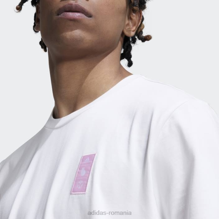 Adidas tricou din bumbac, stil de viață, alb bărbați alb 2JBN14413