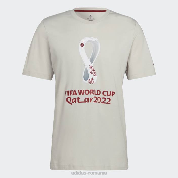 Adidas tricou grafic cupa mondială fifa 2022 talc bărbați talc 2JBN7327