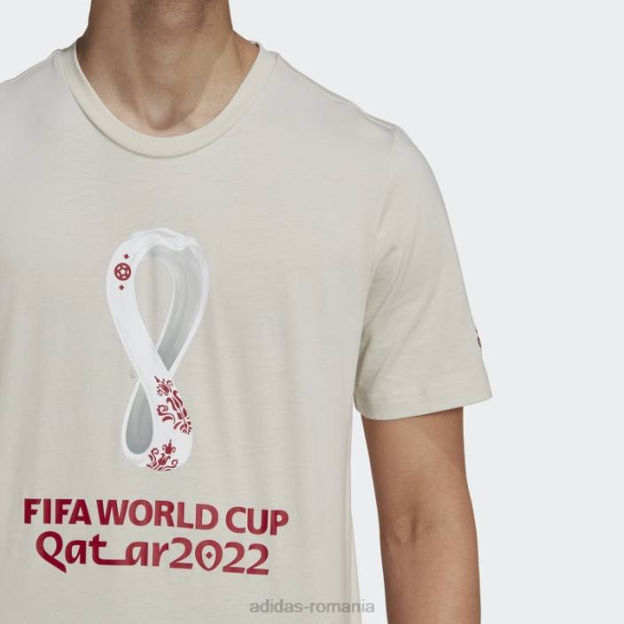 Adidas tricou grafic cupa mondială fifa 2022 talc bărbați talc 2JBN7327