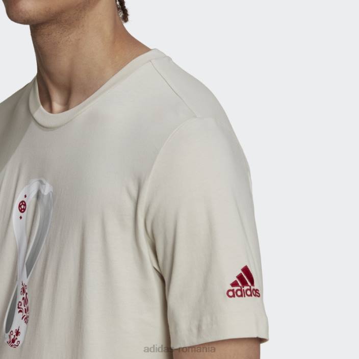 Adidas tricou grafic cupa mondială fifa 2022 talc bărbați talc 2JBN7327