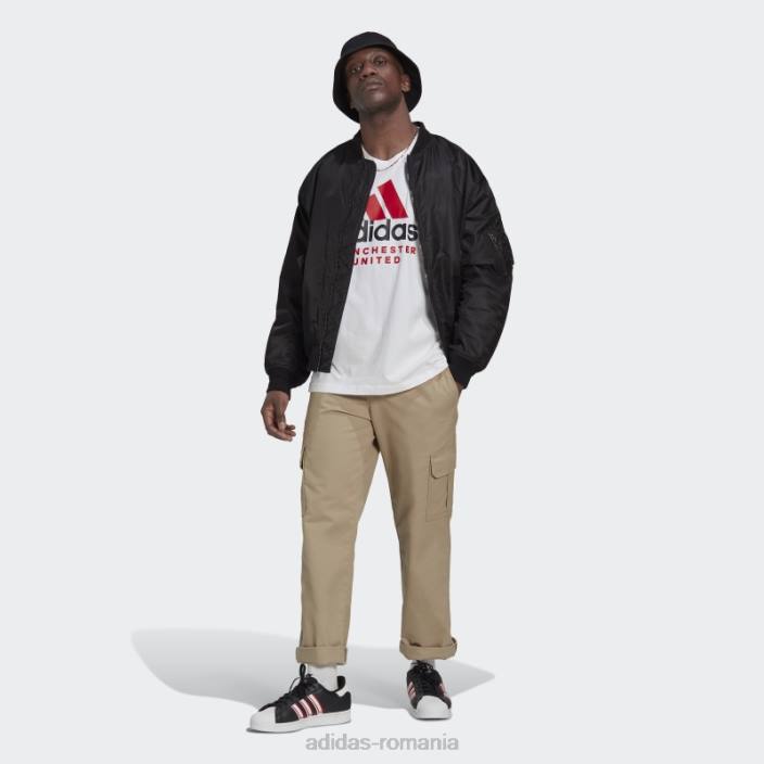 Adidas tricou grafic manchester united dna alb bărbați alb 2JBN13904