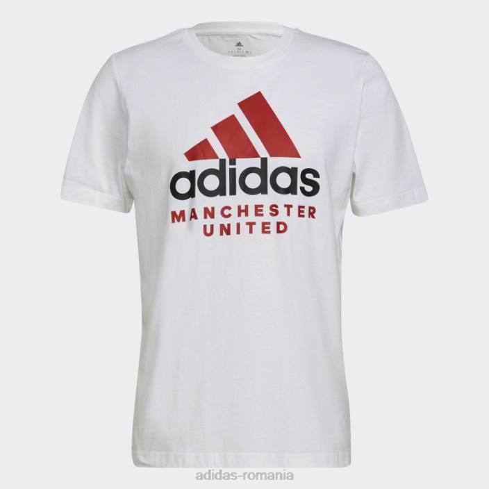 Adidas tricou grafic manchester united dna alb bărbați alb 2JBN13904