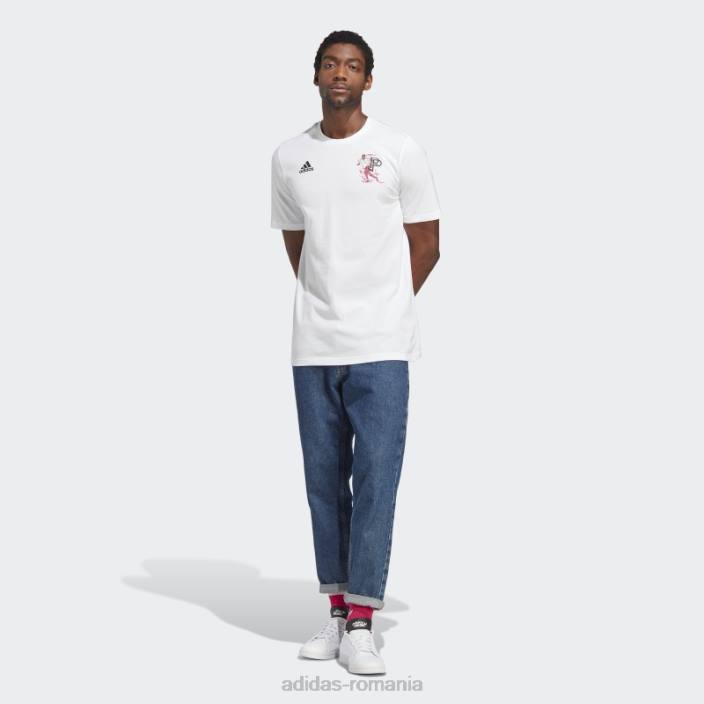 Adidas tricou grafic pogba icon alb bărbați alb 2JBN7358