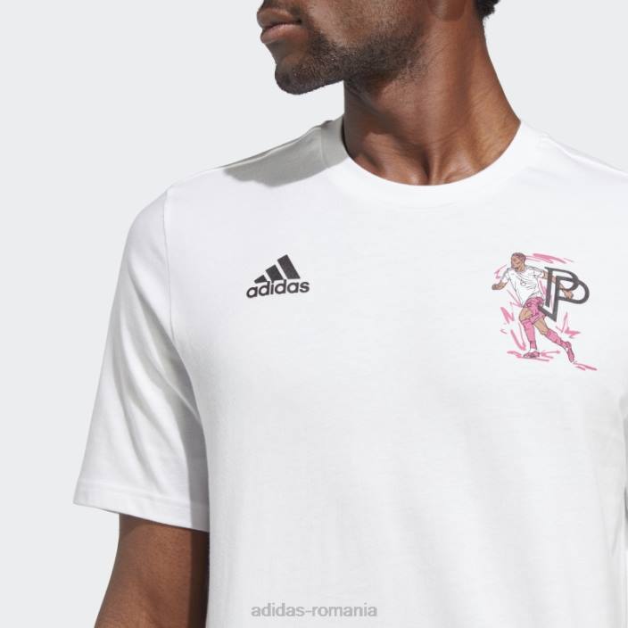 Adidas tricou grafic pogba icon alb bărbați alb 2JBN7358