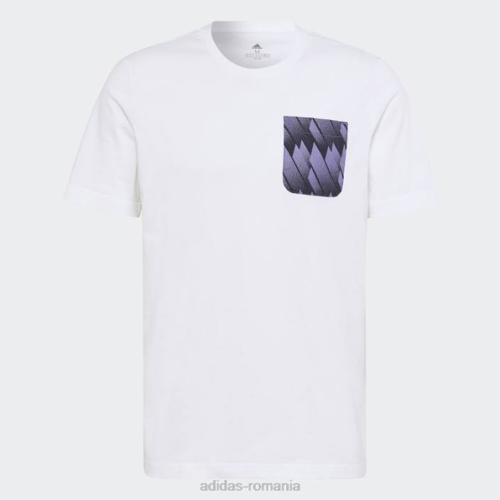 Adidas tricou grafic real madrid alb bărbați alb 2JBN14161