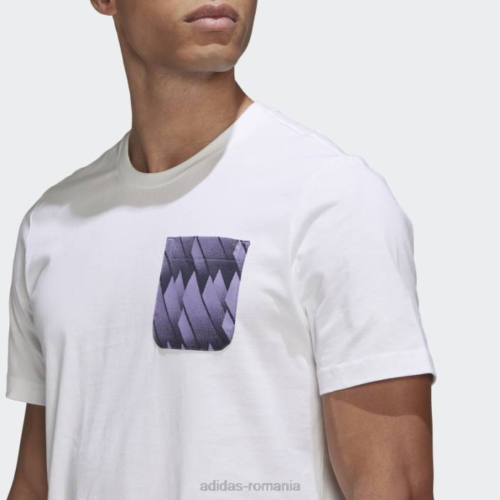 Adidas tricou grafic real madrid alb bărbați alb 2JBN14161