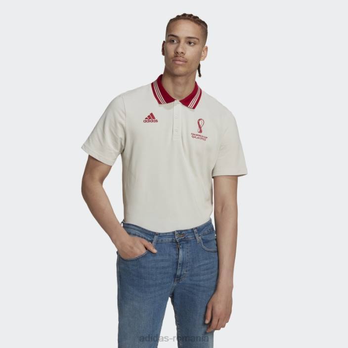 Adidas tricou polo cu emblema oficială a Cupei Mondiale FIFA 2022, talc bărbați talc 2JBN7285