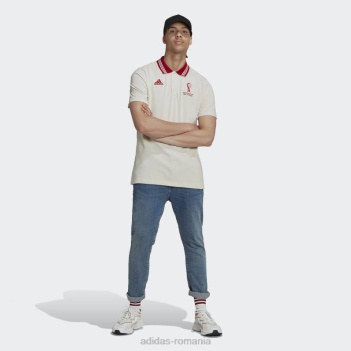 Adidas tricou polo cu emblema oficială a Cupei Mondiale FIFA 2022, talc bărbați talc 2JBN7285