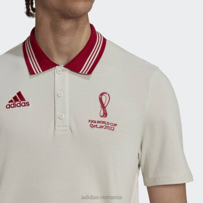 Adidas tricou polo cu emblema oficială a Cupei Mondiale FIFA 2022, talc bărbați talc 2JBN7285