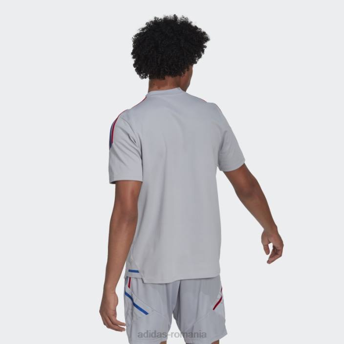 Adidas tricou polo de antrenament olympique lyonnais tiro 21 argintiu bărbați argint 2JBN14419