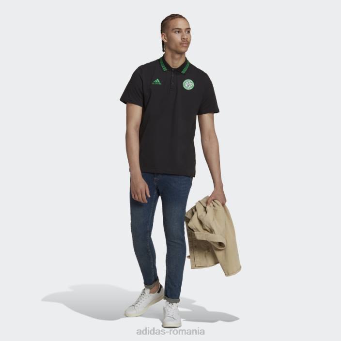 Adidas tricou polo negru celtic fc dna bărbați negru 2JBN14381