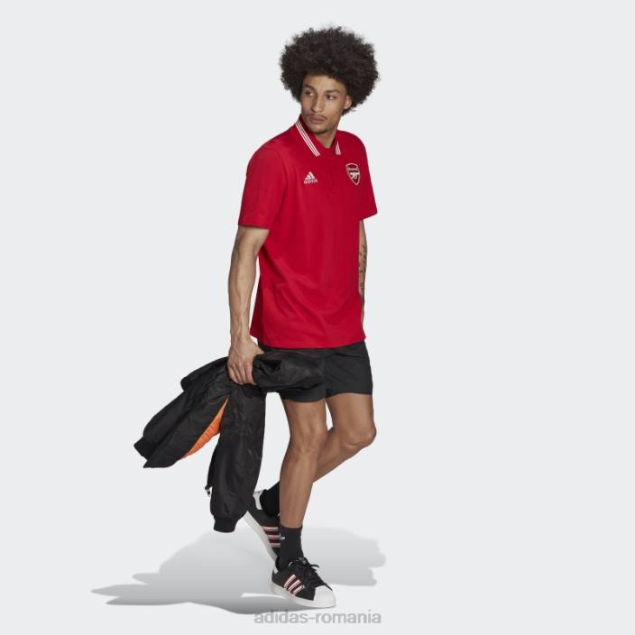 Adidas tricou polo stacojiu arsenal cu 3 dungi bărbați stacojiu 2JBN14434