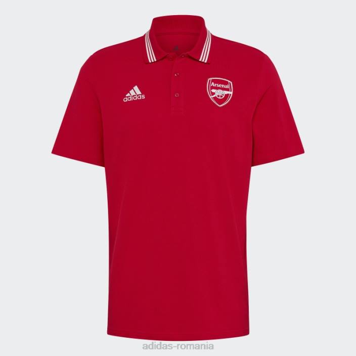 Adidas tricou polo stacojiu arsenal cu 3 dungi bărbați stacojiu 2JBN14434