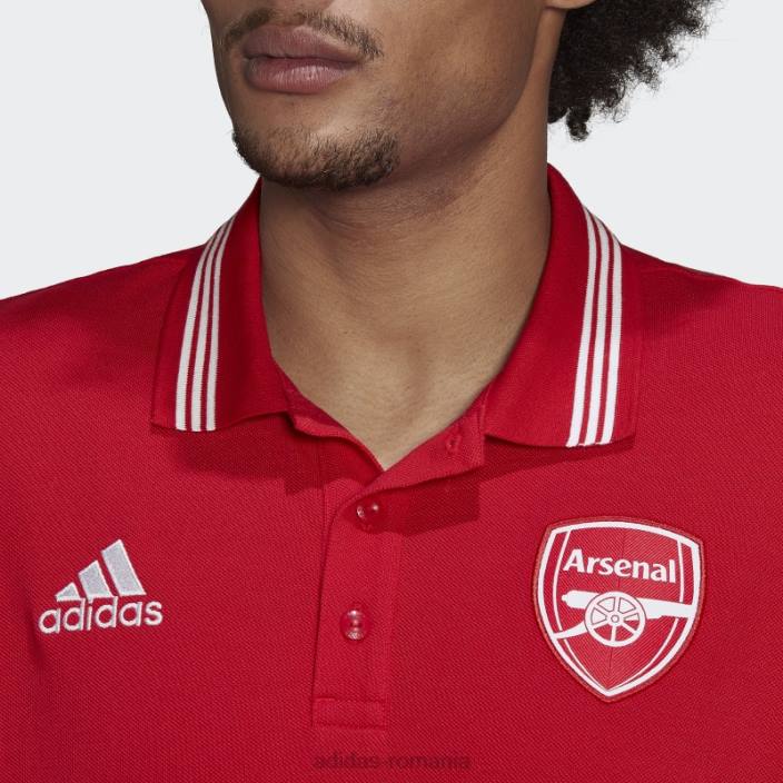 Adidas tricou polo stacojiu arsenal cu 3 dungi bărbați stacojiu 2JBN14434