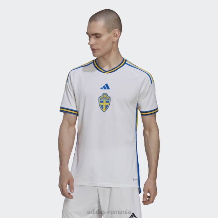 Adidas tricoul deplasare al Suediei 22 alb bărbați alb/albastru strălucitor 2JBN1280