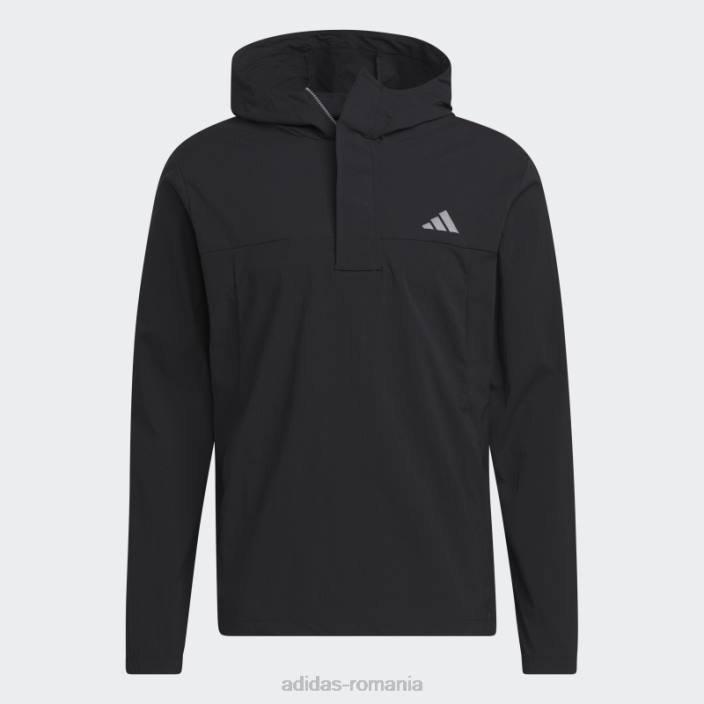 Adidas Hanoră de golf ripstop cu fermoar 1/4 negru bărbați negru 2JBN6205
