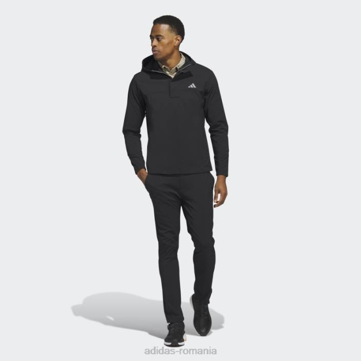 Adidas Hanoră de golf ripstop cu fermoar 1/4 negru bărbați negru 2JBN6205