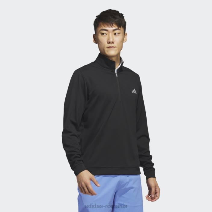 Adidas Hanorac negru cu fermoar ridicat de 1/4 adidas bărbați negru 2JBN13590