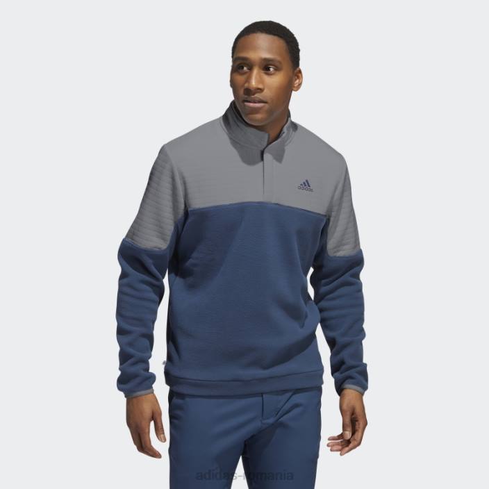 Adidas Pulover cu fermoar 1/4 dwr colorblock gri bărbați gri/bleumarin 2JBN5486