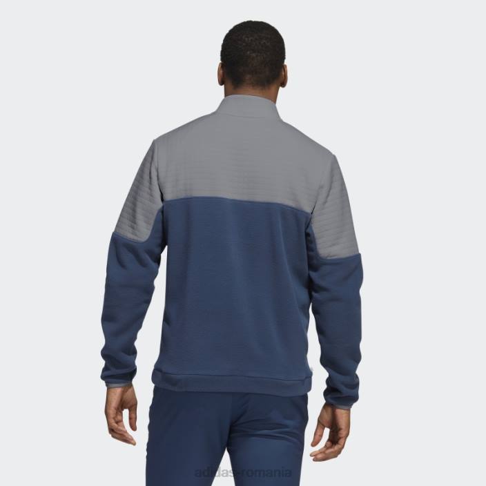 Adidas Pulover cu fermoar 1/4 dwr colorblock gri bărbați gri/bleumarin 2JBN5486