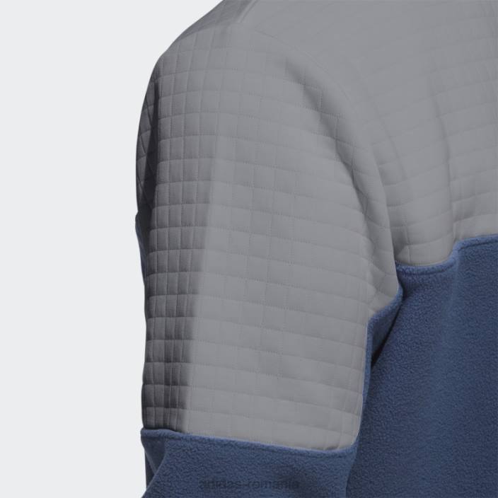 Adidas Pulover cu fermoar 1/4 dwr colorblock gri bărbați gri/bleumarin 2JBN5486