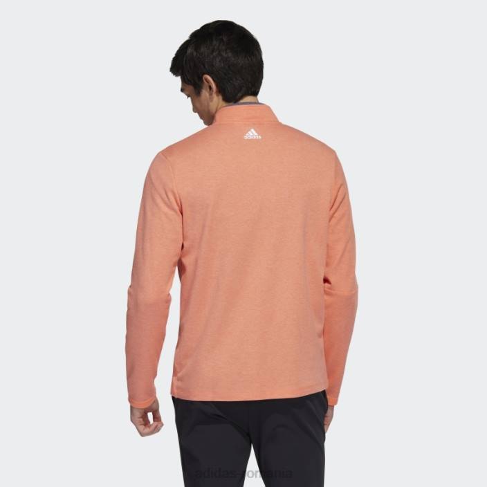Adidas Pulover cu fermoar sfert cu 3 dungi coral mel bărbați coral mel 2JBN5353