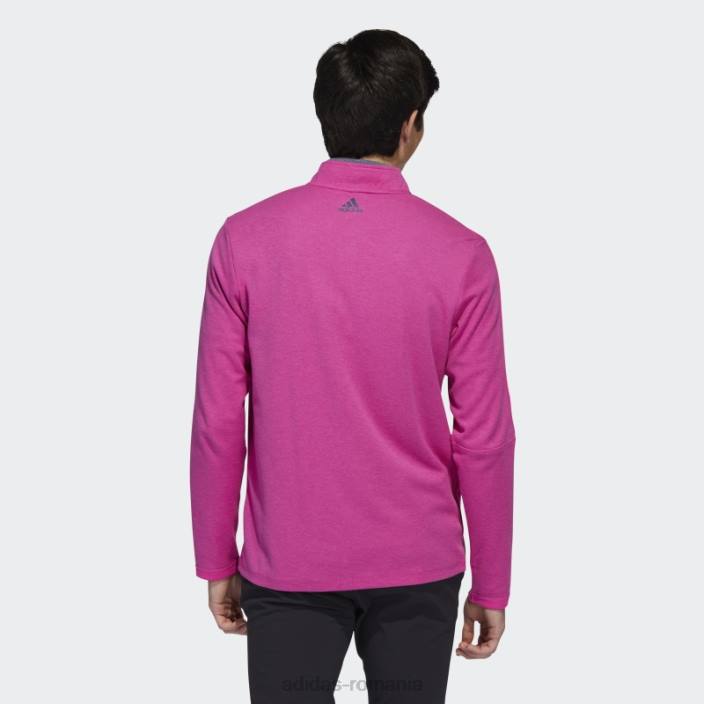 Adidas Pulover cu fermoar sfert cu 3 dungi fucsia mel adidas bărbați fucsia mel 2JBN6498