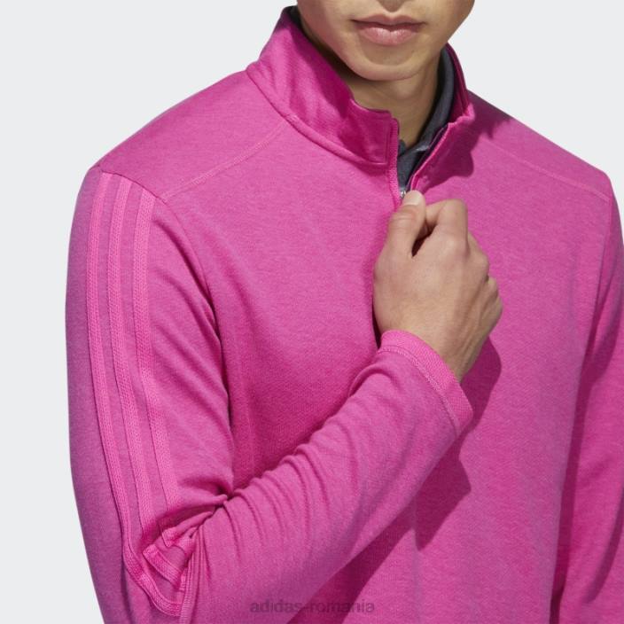 Adidas Pulover cu fermoar sfert cu 3 dungi fucsia mel adidas bărbați fucsia mel 2JBN6498