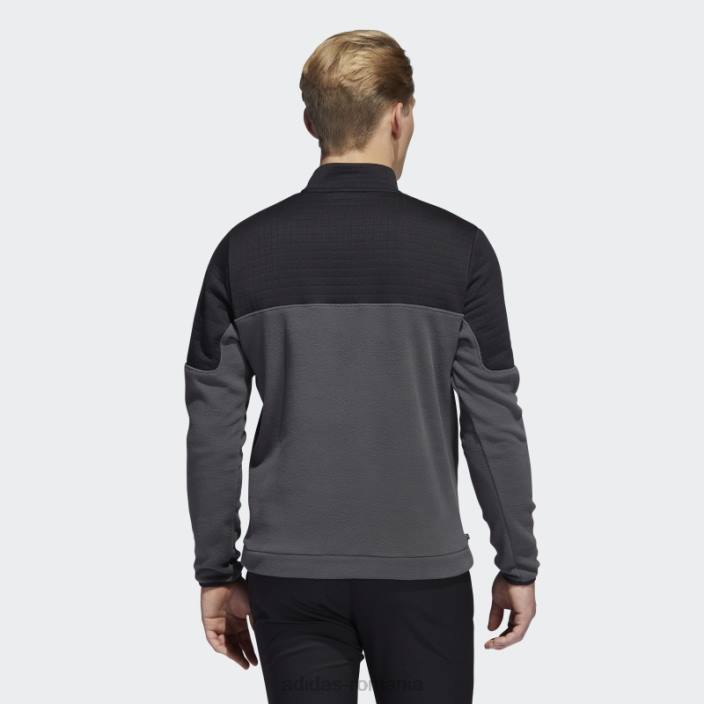 Adidas Pulover negru dwr colorblock cu fermoar 1/4 adidas bărbați gri inchis 2JBN7029
