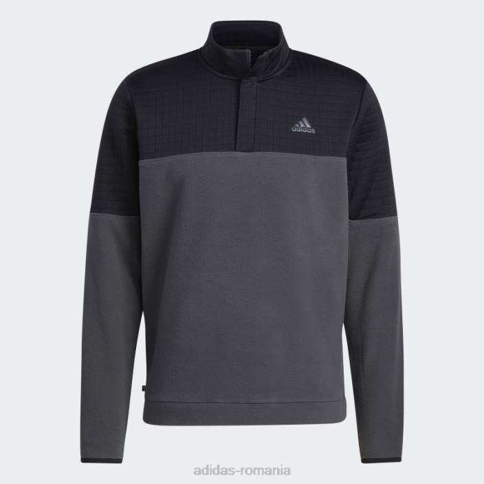 Adidas Pulover negru dwr colorblock cu fermoar 1/4 adidas bărbați gri inchis 2JBN7029