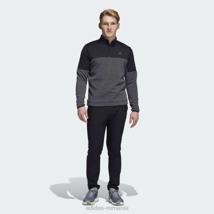 Adidas Pulover negru dwr colorblock cu fermoar 1/4 adidas bărbați gri inchis 2JBN7029
