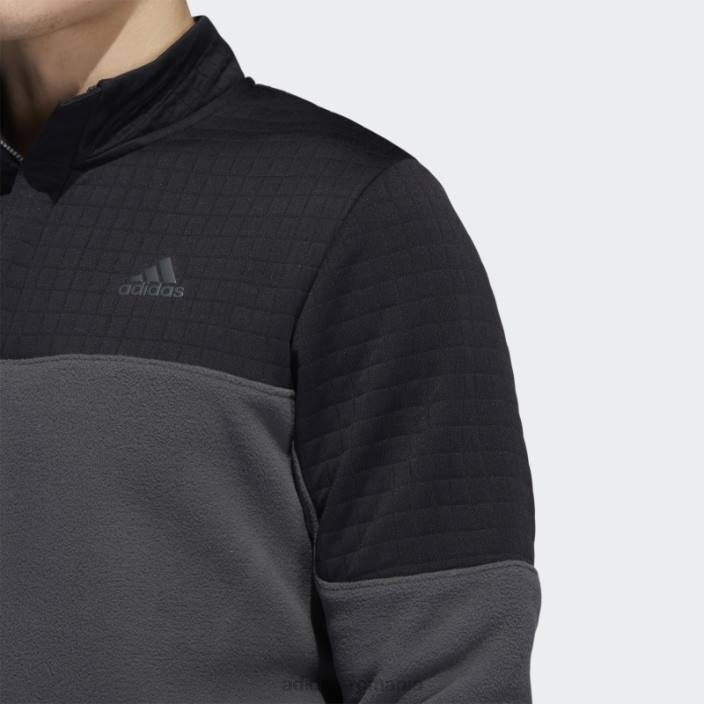 Adidas Pulover negru dwr colorblock cu fermoar 1/4 adidas bărbați gri inchis 2JBN7029