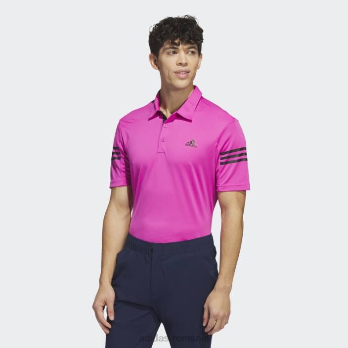Adidas Tricou polo cu 3 dungi fucsia adidas bărbați fucsie 2JBN1122
