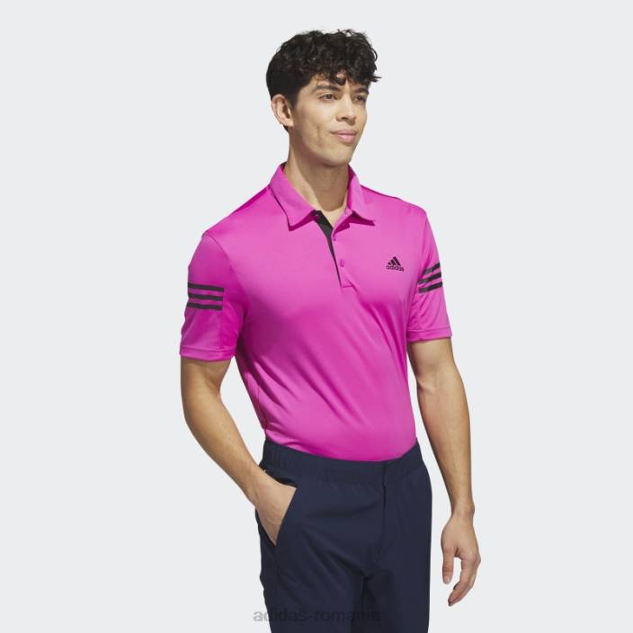 Adidas Tricou polo cu 3 dungi fucsia adidas bărbați fucsie 2JBN1122
