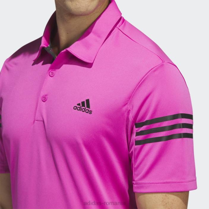 Adidas Tricou polo cu 3 dungi fucsia adidas bărbați fucsie 2JBN1122