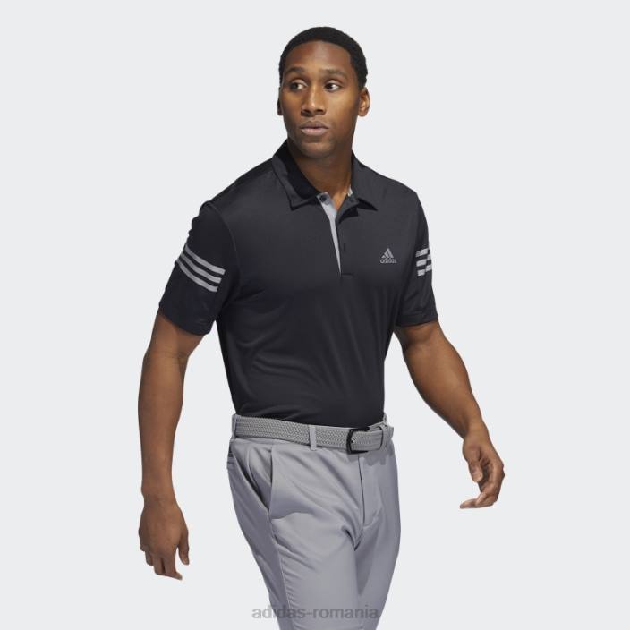 Adidas Tricou polo cu 3 dungi negru adidas bărbați gri inchis 2JBN4932