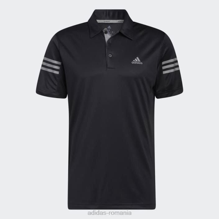 Adidas Tricou polo cu 3 dungi negru adidas bărbați gri inchis 2JBN4932