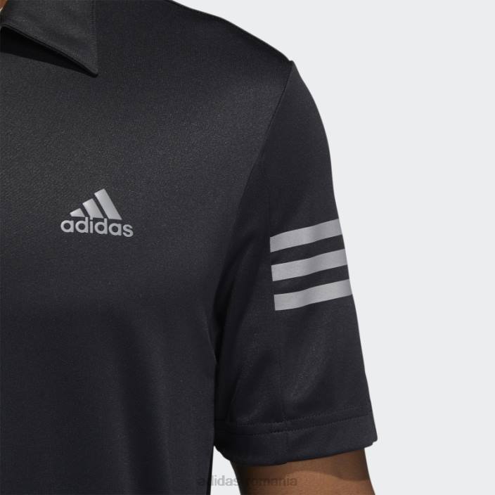 Adidas Tricou polo cu 3 dungi negru adidas bărbați gri inchis 2JBN4932