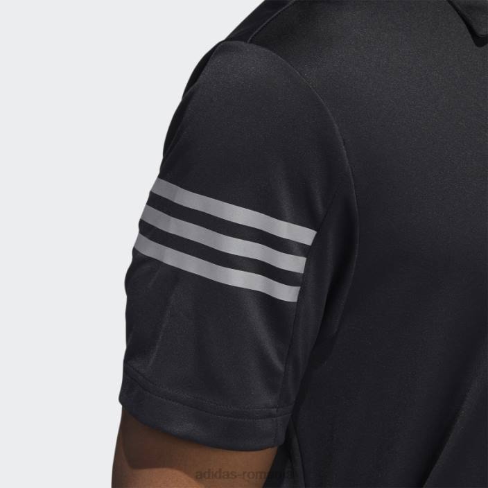 Adidas Tricou polo cu 3 dungi negru adidas bărbați gri inchis 2JBN4932