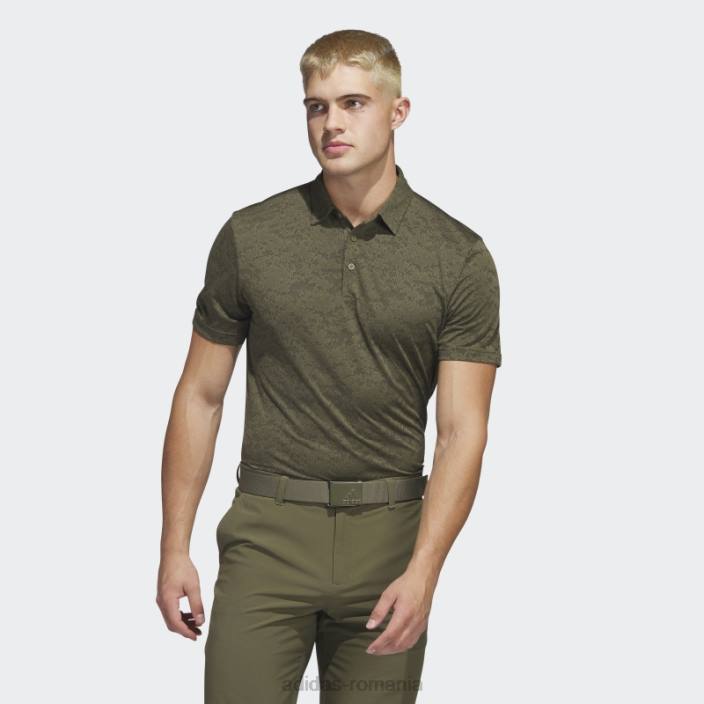 Adidas Tricou polo de golf jacquard cu textura măsline bărbați măsliniu/negru 2JBN6131
