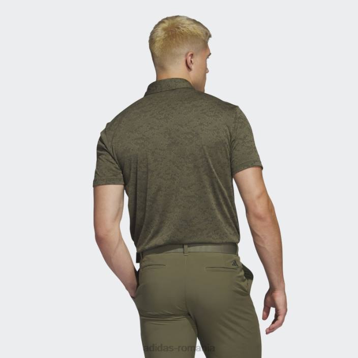 Adidas Tricou polo de golf jacquard cu textura măsline bărbați măsliniu/negru 2JBN6131