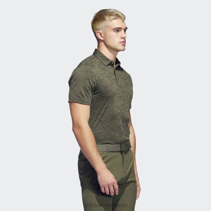 Adidas Tricou polo de golf jacquard cu textura măsline bărbați măsliniu/negru 2JBN6131