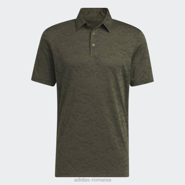 Adidas Tricou polo de golf jacquard cu textura măsline bărbați măsliniu/negru 2JBN6131