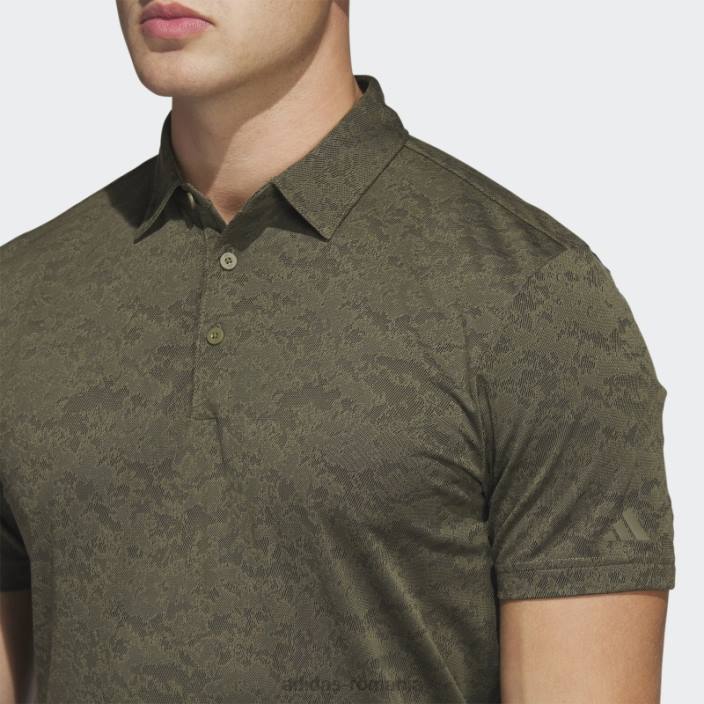 Adidas Tricou polo de golf jacquard cu textura măsline bărbați măsliniu/negru 2JBN6131