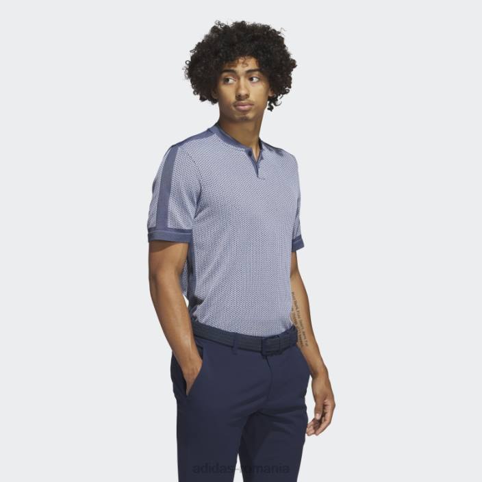 Adidas Ultimate365 tour tricou polo de golf texturat primeknit alb bărbați alb/marinier 2JBN5995