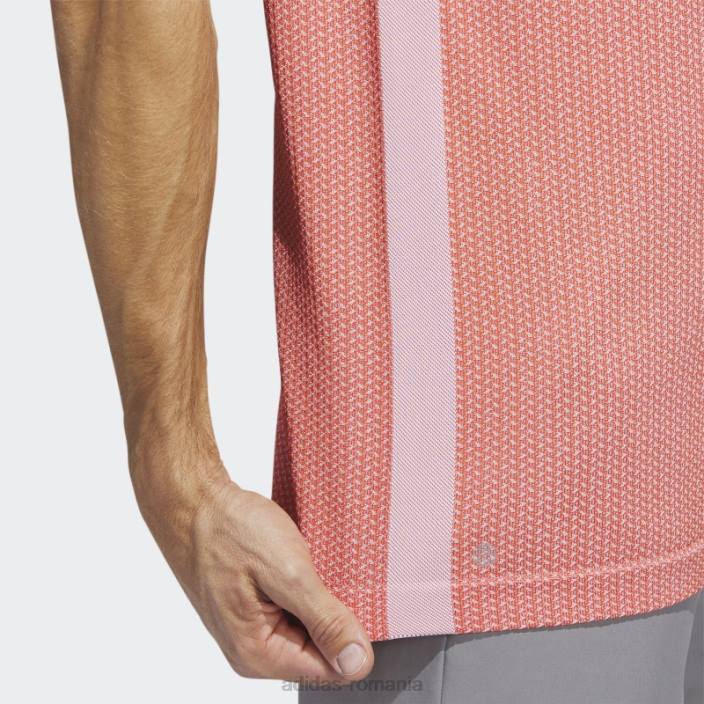 Adidas Ultimate365 tour tricou polo de golf texturat primeknit roșu bărbați rosu alb 2JBN13885