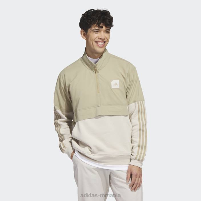 Adidas adicross 1/2-zip golf anorac cânepă bărbați cânepă 2JBN5102