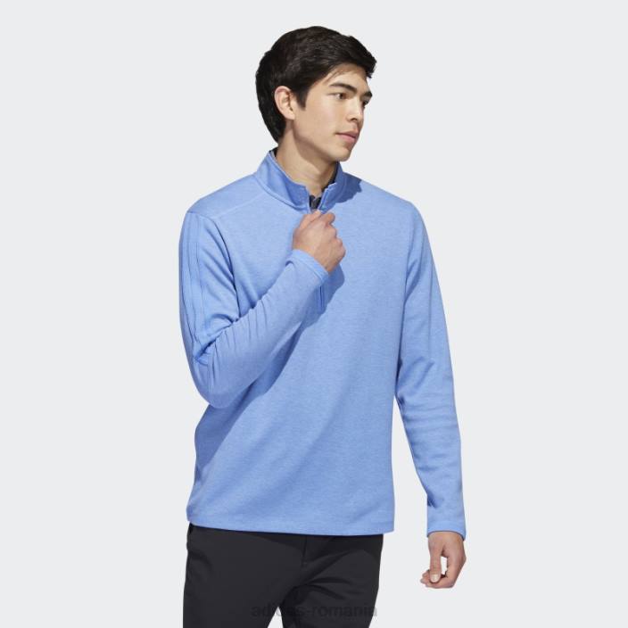 Adidas albastru mel 3 dungi pulover cu fermoar sfert adidas bărbați albastru mel 2JBN6159